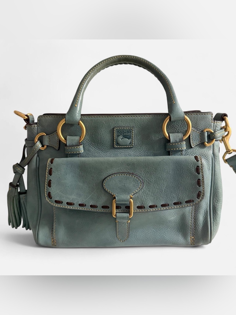 Dooney & Bourke Baby Blue Fluorentine Leather Satchel